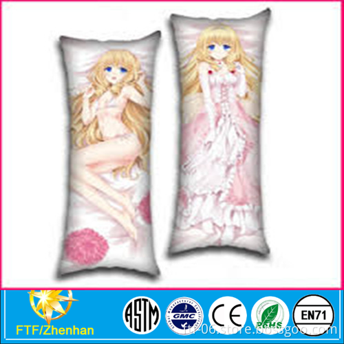 custom life-size long cute cartoon white inflatable pillow